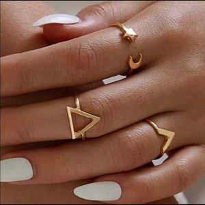 Gold boho midi rings